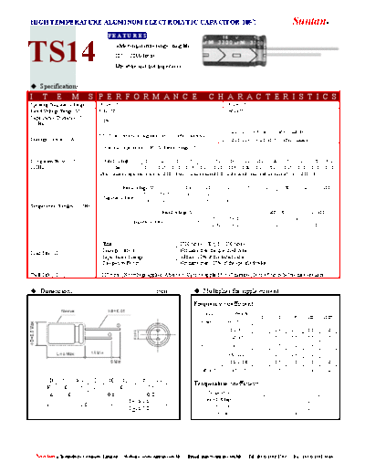 Suntan [radial thru-hole] TS14 Series  . Electronic Components Datasheets Passive components capacitors Suntan Suntan [radial thru-hole] TS14 Series.pdf