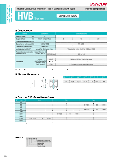 Suncon [SMD polymer] HVB Series  . Electronic Components Datasheets Passive components capacitors Suncon Suncon [SMD polymer] HVB Series.pdf