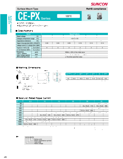 Suncon [SMD] CE-PX Series  . Electronic Components Datasheets Passive components capacitors Suncon Suncon [SMD] CE-PX Series.pdf