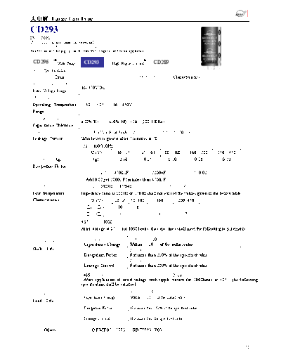 RM [Sanshui Riming] RM [snap-in] CD293 Series  . Electronic Components Datasheets Passive components capacitors RM [Sanshui Riming] RM [snap-in] CD293 Series.pdf