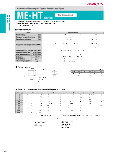 Suncon [radial] ME-HT Series  . Electronic Components Datasheets Passive components capacitors Suncon Suncon [radial] ME-HT Series.pdf