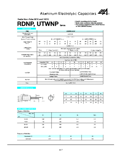 RG-Allen [non-polar radial] RDNP-UTWNP Series  . Electronic Components Datasheets Passive components capacitors RG-Allen RG-Allen [non-polar radial] RDNP-UTWNP Series.pdf