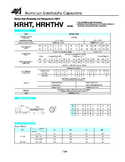 RG-Allen [radial] HRHT-HRHTHV Series  . Electronic Components Datasheets Passive components capacitors RG-Allen RG-Allen [radial] HRHT-HRHTHV Series.pdf