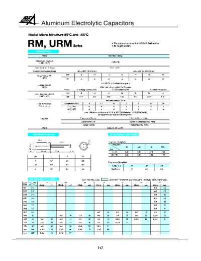 RG-Allen [radial] RM-URM Series  . Electronic Components Datasheets Passive components capacitors RG-Allen RG-Allen [radial] RM-URM Series.pdf