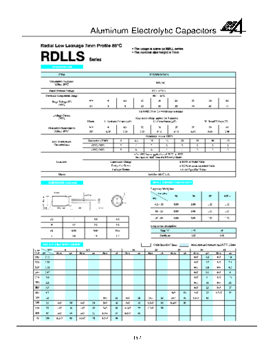 RG-Allen [radial] RDLLS Series  . Electronic Components Datasheets Passive components capacitors RG-Allen RG-Allen [radial] RDLLS Series.pdf