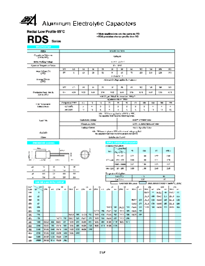 RG-Allen [radial] RDS Series  . Electronic Components Datasheets Passive components capacitors RG-Allen RG-Allen [radial] RDS Series.pdf