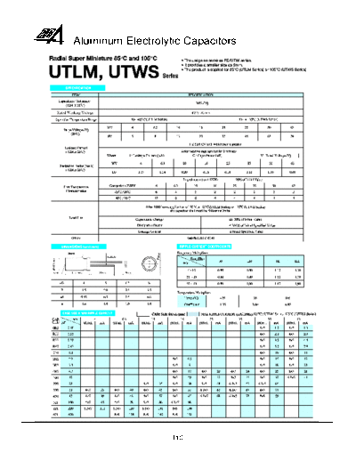 RG-Allen [radial] UTLM-UTWS Series  . Electronic Components Datasheets Passive components capacitors RG-Allen RG-Allen [radial] UTLM-UTWS Series.pdf