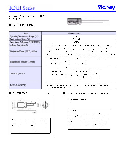 Richey [bi-polar radial] RNH Series  . Electronic Components Datasheets Passive components capacitors Richey Richey [bi-polar radial] RNH Series.pdf