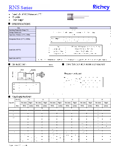 Richey [bi-polar radial] RNS Series  . Electronic Components Datasheets Passive components capacitors Richey Richey [bi-polar radial] RNS Series.pdf