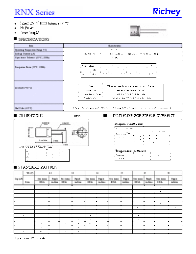 Richey [bi-polar radial] RNX Series  . Electronic Components Datasheets Passive components capacitors Richey Richey [bi-polar radial] RNX Series.pdf