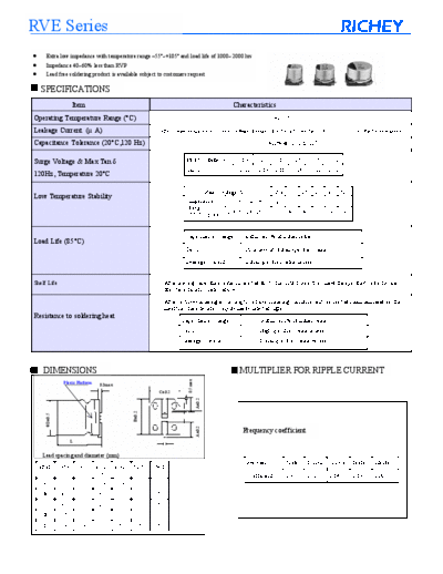 Richey [smd] RVE Series  . Electronic Components Datasheets Passive components capacitors Richey Richey [smd] RVE Series.pdf