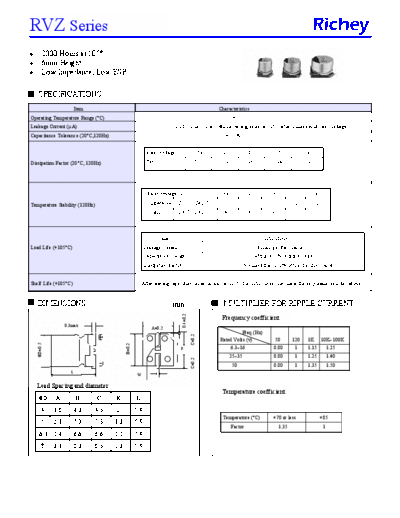 Richey [smd] RVZ Series  . Electronic Components Datasheets Passive components capacitors Richey Richey [smd] RVZ Series.pdf