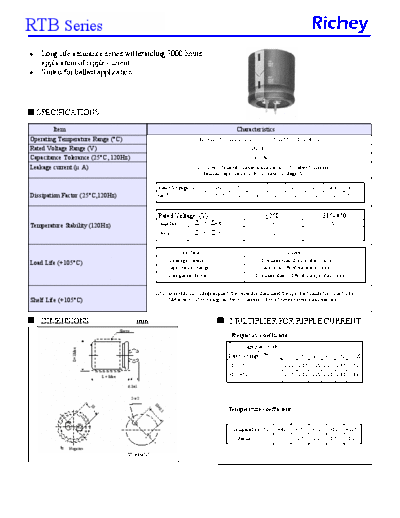 Richey [snap-in] RTB Series  . Electronic Components Datasheets Passive components capacitors Richey Richey [snap-in] RTB Series.pdf