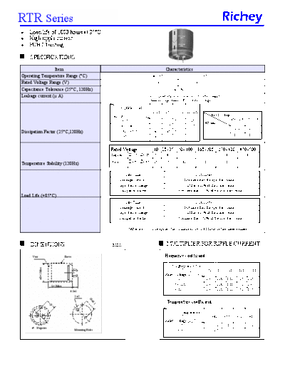 Richey [snap-in] RTR Series  . Electronic Components Datasheets Passive components capacitors Richey Richey [snap-in] RTR Series.pdf