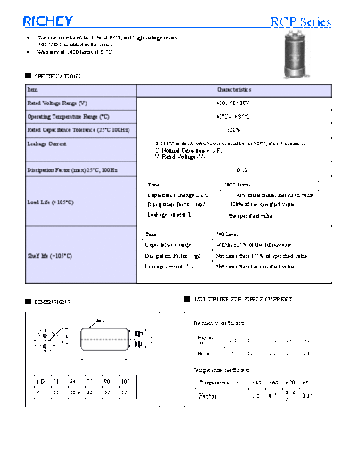 Richey [screw-terminal] RCP Series  . Electronic Components Datasheets Passive components capacitors Richey Richey [screw-terminal] RCP Series.pdf