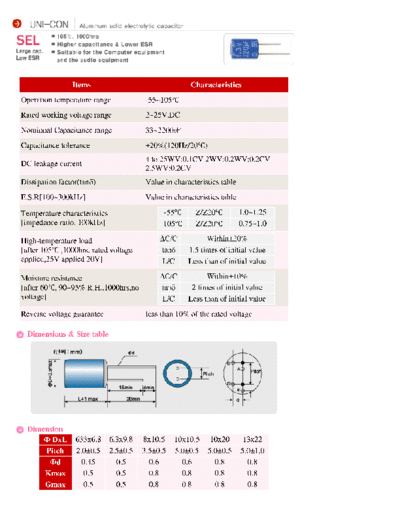 Sungho [polymer thru-hole] SEL Series  . Electronic Components Datasheets Passive components capacitors Sungho Sungho [polymer thru-hole] SEL Series.pdf