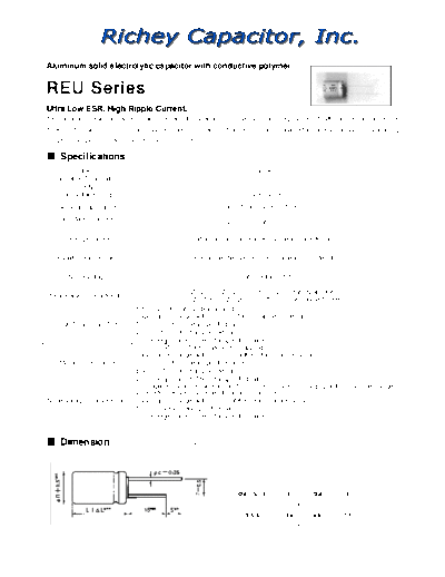 Richey [polymer thru-hole] REU Series  . Electronic Components Datasheets Passive components capacitors Richey Richey [polymer thru-hole] REU Series.pdf