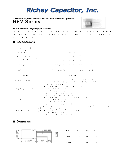 Richey [polymer thru-hole] REV Series  . Electronic Components Datasheets Passive components capacitors Richey Richey [polymer thru-hole] REV Series.pdf