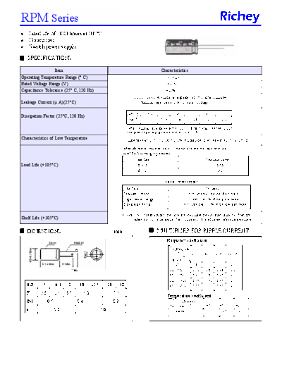 Richey [radial thru-hole] RPM Series  . Electronic Components Datasheets Passive components capacitors Richey Richey [radial thru-hole] RPM Series.pdf