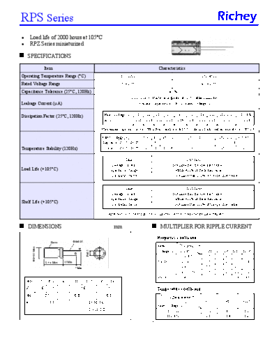 Richey [radial thru-hole] RPS Series  . Electronic Components Datasheets Passive components capacitors Richey Richey [radial thru-hole] RPS Series.pdf