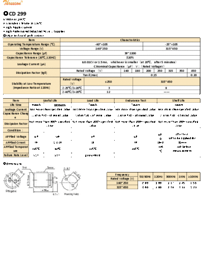 Sunion [Nantong Sunion] Threecon [snap-in] CD299 Series  . Electronic Components Datasheets Passive components capacitors Sunion [Nantong Sunion] Threecon [snap-in] CD299 Series.pdf