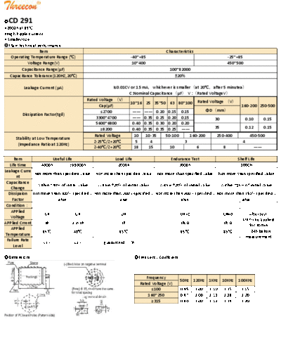 Sunion [Nantong Sunion] Threecon [snap-in] CD291 Series  . Electronic Components Datasheets Passive components capacitors Sunion [Nantong Sunion] Threecon [snap-in] CD291 Series.pdf