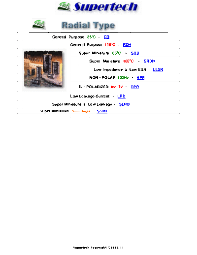 S-Tech [Supertech] S-Tech Radial Leaded Series  . Electronic Components Datasheets Passive components capacitors S-Tech [Supertech] S-Tech Radial Leaded Series.pdf