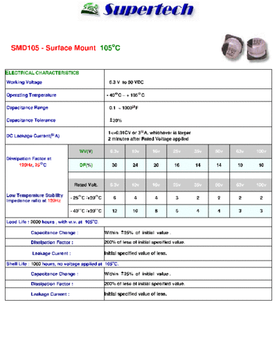 S-Tech [Supertech] S-Tech [smd] SMD105 Series  . Electronic Components Datasheets Passive components capacitors S-Tech [Supertech] S-Tech [smd] SMD105 Series.pdf