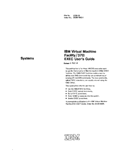 IBM GC20-1812-1 VM370 EXEC Users Guide Rel 2 Apr75  IBM 370 VM_370 Release_2 GC20-1812-1_VM370_EXEC_Users_Guide_Rel_2_Apr75.pdf