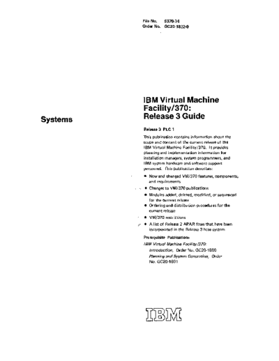 IBM GC20-1822-0 VM370 Release 3 Guide Feb76  IBM 370 VM_370 Release_3 GC20-1822-0_VM370_Release_3_Guide_Feb76.pdf