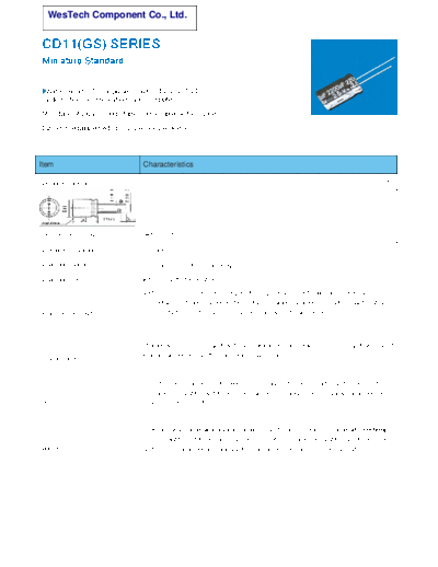 WT [WesTech] WT [radial thru-hole] GS Series  . Electronic Components Datasheets Passive components capacitors WT [WesTech] WT [radial thru-hole] GS Series.pdf