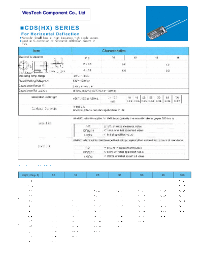 WT [WesTech] WT [radial thru-hole] HX Series  . Electronic Components Datasheets Passive components capacitors WT [WesTech] WT [radial thru-hole] HX Series.pdf