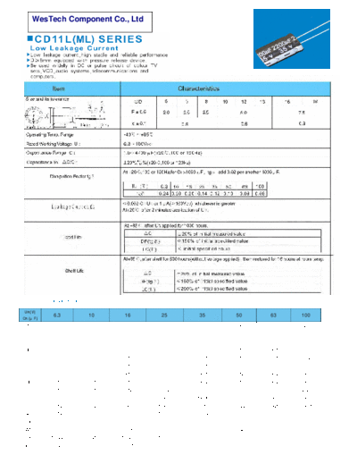 WT [WesTech] WT [radial thru-hole] ML Series  . Electronic Components Datasheets Passive components capacitors WT [WesTech] WT [radial thru-hole] ML Series.pdf