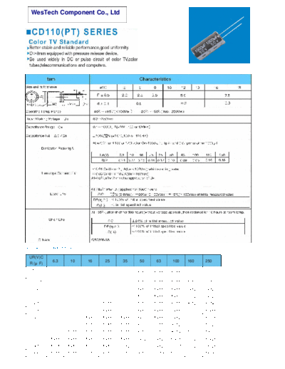 WT [WesTech] WT [radial thru-hole] PT Series  . Electronic Components Datasheets Passive components capacitors WT [WesTech] WT [radial thru-hole] PT Series.pdf