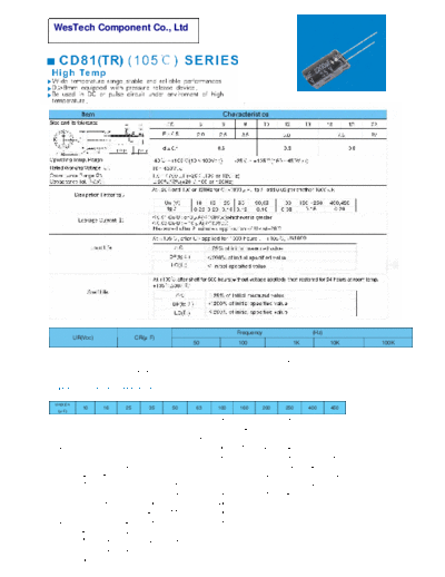 WT [WesTech] WT [radial thru-hole] TR Series  . Electronic Components Datasheets Passive components capacitors WT [WesTech] WT [radial thru-hole] TR Series.pdf