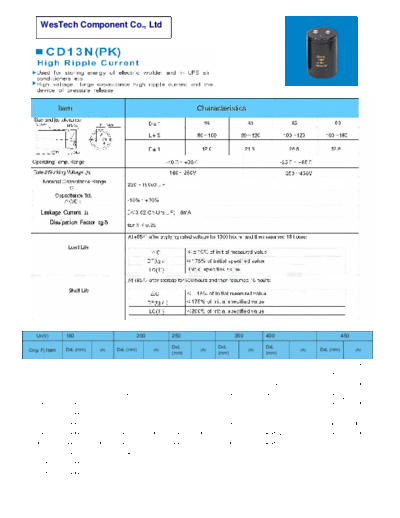 WT [WesTech] WT [screw-terminal] PK Series  . Electronic Components Datasheets Passive components capacitors WT [WesTech] WT [screw-terminal] PK Series.pdf