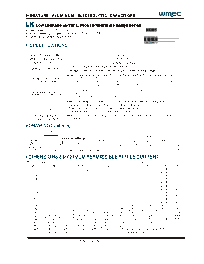 Wmec [radial thru-hole] LK Series  . Electronic Components Datasheets Passive components capacitors Wmec Wmec [radial thru-hole] LK Series.pdf