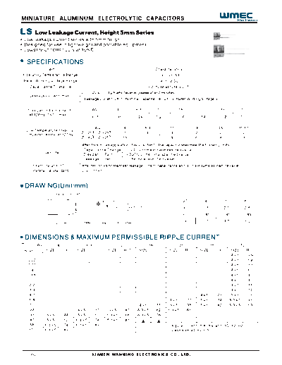 Wmec [radial thru-hole] LS Series  . Electronic Components Datasheets Passive components capacitors Wmec Wmec [radial thru-hole] LS Series.pdf