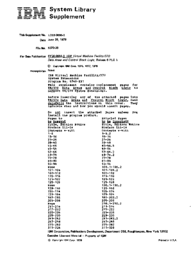 IBM SY20-0884-3 Data Areas and Control Block Logic Update Jun79  IBM 370 VM_370 plm SY20-0884-3_Data_Areas_and_Control_Block_Logic_Update_Jun79.pdf