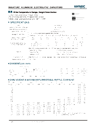 Wmec [radial thru-hole] RS Series  . Electronic Components Datasheets Passive components capacitors Wmec Wmec [radial thru-hole] RS Series.pdf