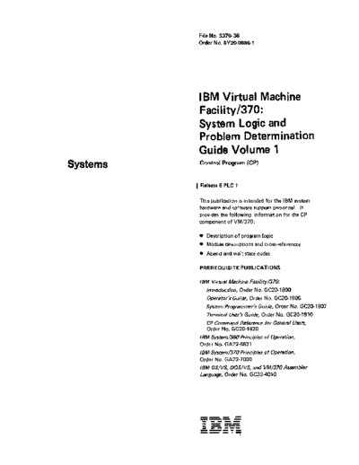 IBM SY20-0886-1 VM370 Rel 6 Vol 1 Mar79  IBM 370 VM_370 plm SY20-0886-1_VM370_Rel_6_Vol_1_Mar79.pdf