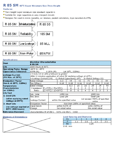 Wincap [radial thru-hole] R85SM Series  . Electronic Components Datasheets Passive components capacitors Wincap Wincap [radial thru-hole] R85SM Series.pdf