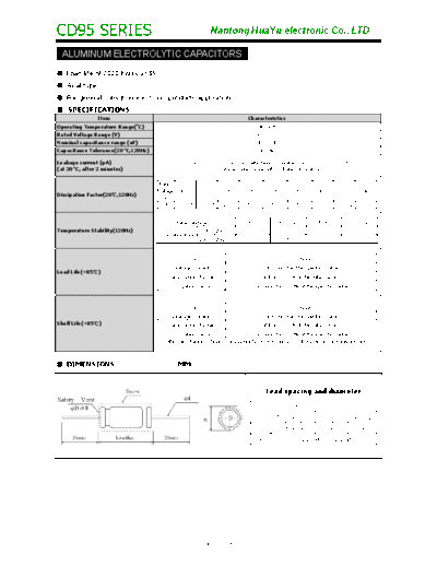TF [Nantong Hua Yu] TF Hua-Yu [axial] CD95 Series  . Electronic Components Datasheets Passive components capacitors TF [Nantong Hua Yu] TF Hua-Yu [axial] CD95 Series.pdf