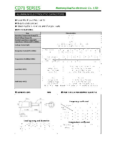 TF [Nantong Hua Yu] TF Hua-Yu [bi-polar radial] CD71 Series  . Electronic Components Datasheets Passive components capacitors TF [Nantong Hua Yu] TF Hua-Yu [bi-polar radial] CD71 Series.pdf