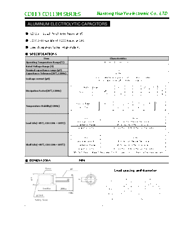 TF [Nantong Hua Yu] TF Hua-Yu [radial thru-hole] CD113H Series  . Electronic Components Datasheets Passive components capacitors TF [Nantong Hua Yu] TF Hua-Yu [radial thru-hole] CD113H Series.pdf