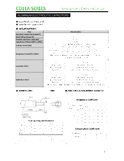 TF [Nantong Hua Yu] TF Hua-Yu [radial thru-hole] CD11A Series  . Electronic Components Datasheets Passive components capacitors TF [Nantong Hua Yu] TF Hua-Yu [radial thru-hole] CD11A Series.pdf