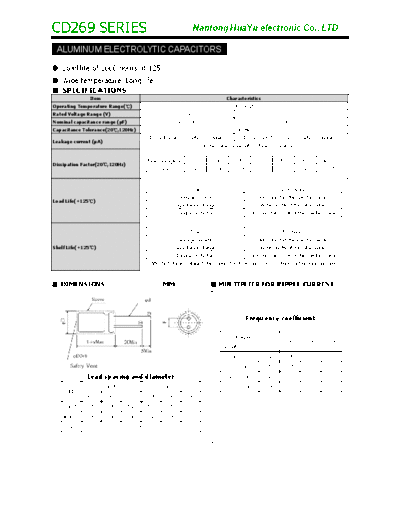 TF [Nantong Hua Yu] TF Hua-Yu [radial thru-hole] CD269 Series  . Electronic Components Datasheets Passive components capacitors TF [Nantong Hua Yu] TF Hua-Yu [radial thru-hole] CD269 Series.pdf