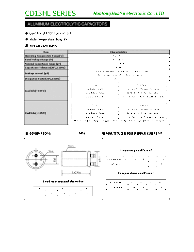 TF [Nantong Hua Yu] TF Hua-Yu [screw-terminal] CD13HL Series  . Electronic Components Datasheets Passive components capacitors TF [Nantong Hua Yu] TF Hua-Yu [screw-terminal] CD13HL Series.pdf