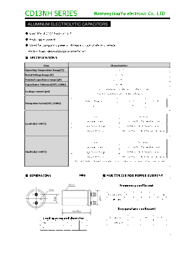 TF [Nantong Hua Yu] TF Hua-Yu [screw-terminal] CD13NH Series  . Electronic Components Datasheets Passive components capacitors TF [Nantong Hua Yu] TF Hua-Yu [screw-terminal] CD13NH Series.pdf