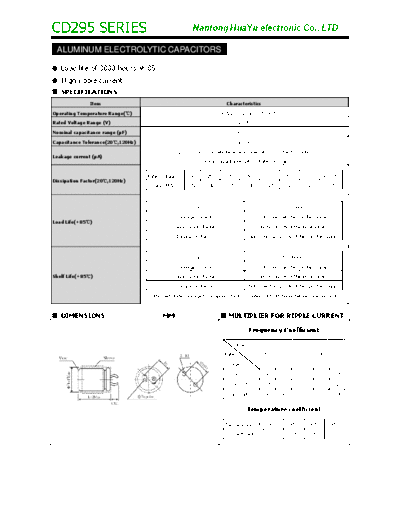 TF [Nantong Hua Yu] TF Hua-Yu [snap-in] CD295 Series  . Electronic Components Datasheets Passive components capacitors TF [Nantong Hua Yu] TF Hua-Yu [snap-in] CD295 Series.pdf